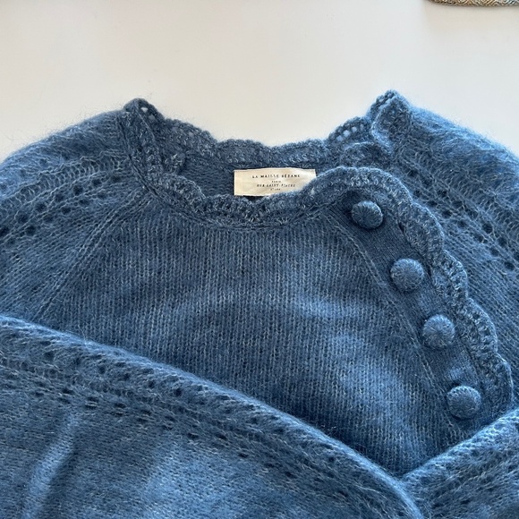 Sezane Sweaters - Elegant Vintage Blue Sézane Ella Sweater